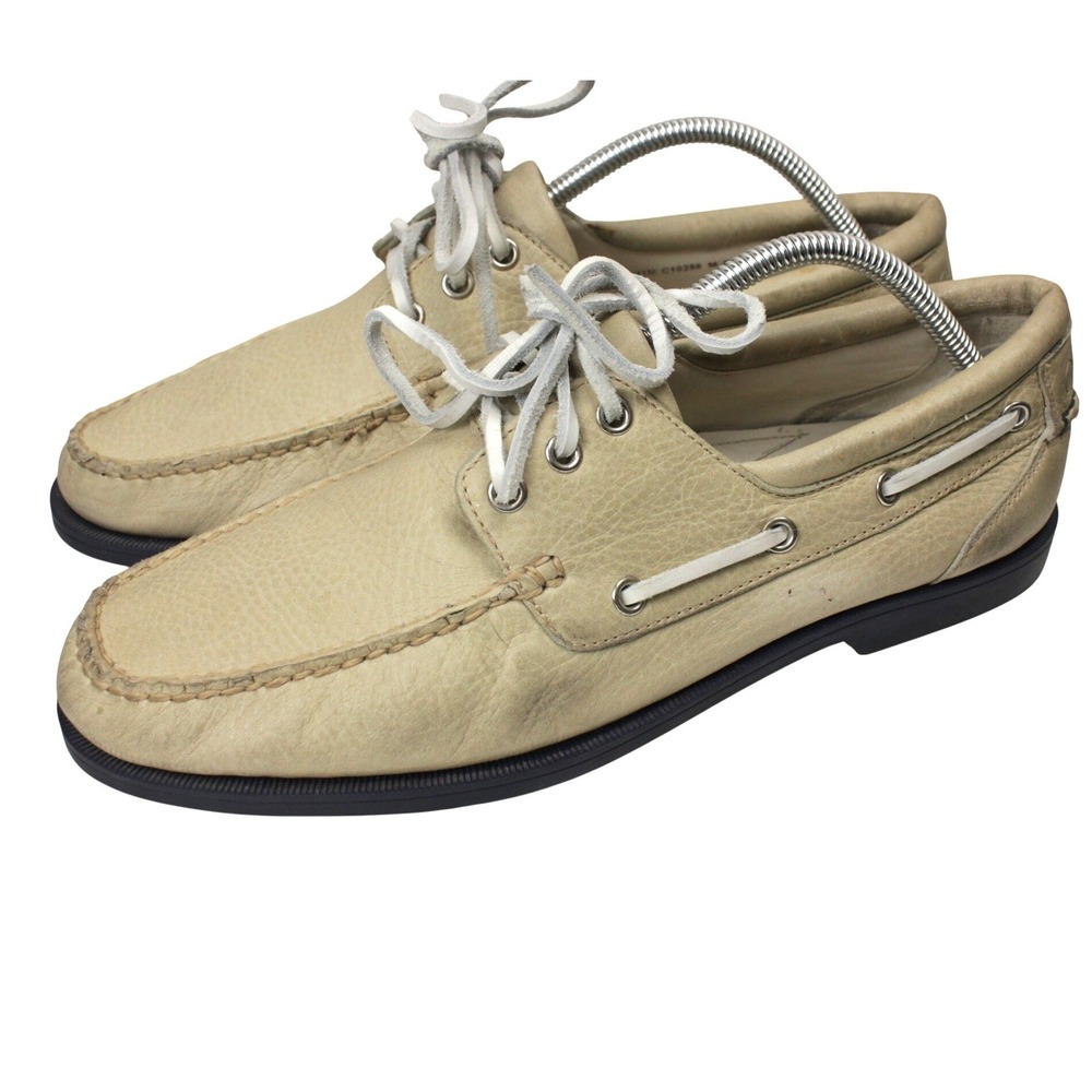 Cole Haan Men's Leather Boat Shoes‎ Tan Beige Moc Toe Size 11 M